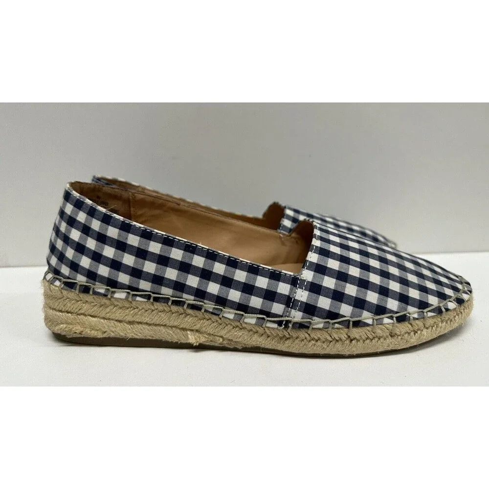 MERONA women size 9.5 espadrilles white & navy textile upper  shoes